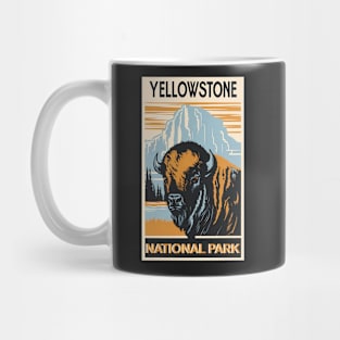 Yellowstone National Park Bison Colorblock Mug